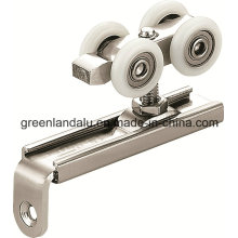 Sliding Roller Hardware for Wooden Doors with Aluminum Alloy Rail